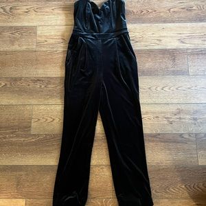 Express velvet black jumpsuit